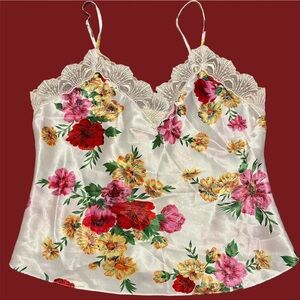 1980’s Victoria’s Secret Gold Label Satin Floral Vintage Camisol Lingerie Rare